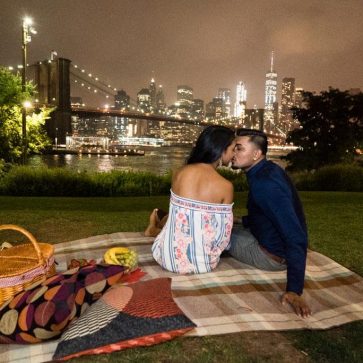 picnic proposal in Brooklyn bridge Park