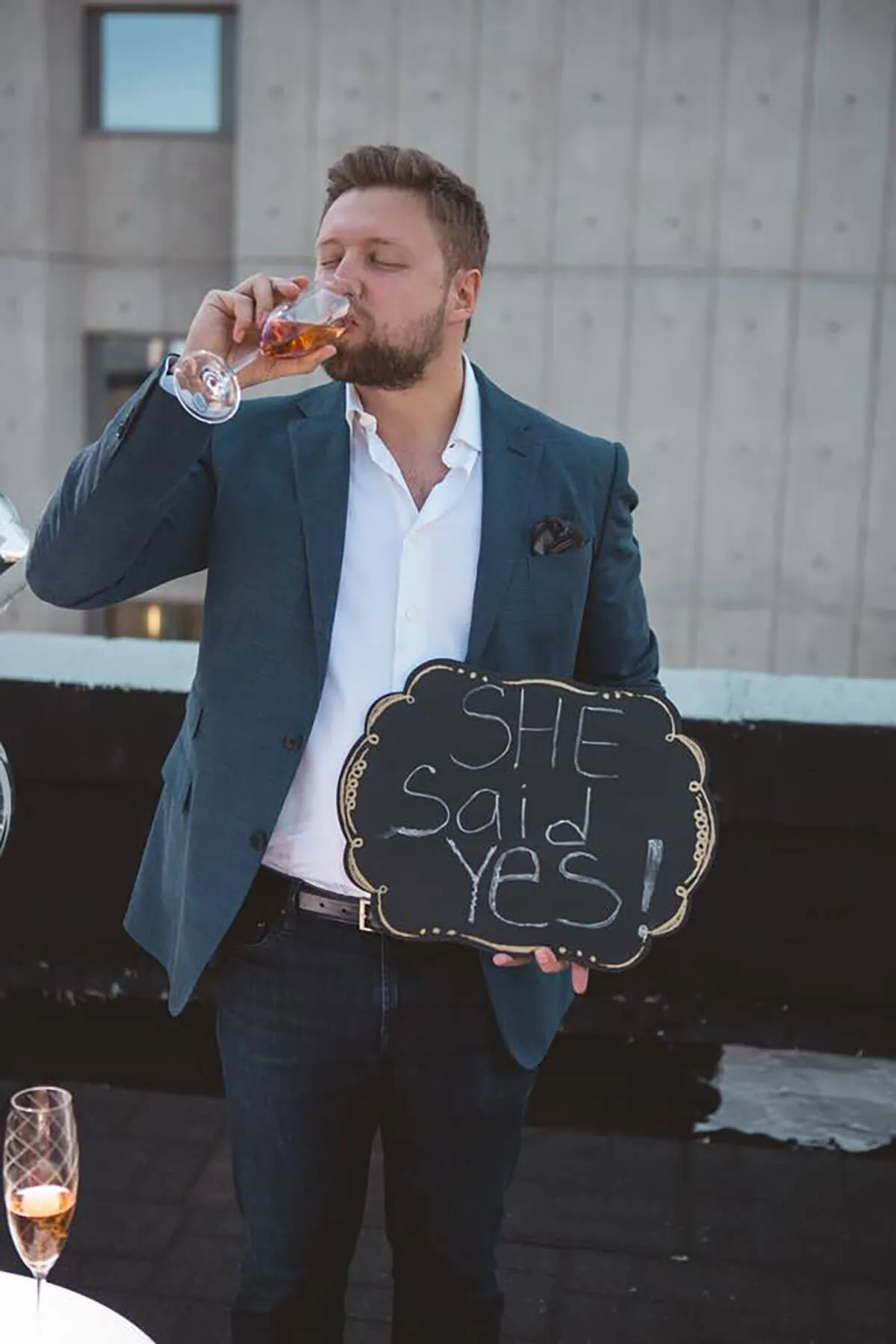 Hi hired the whole production company to help him to pop the question. 5