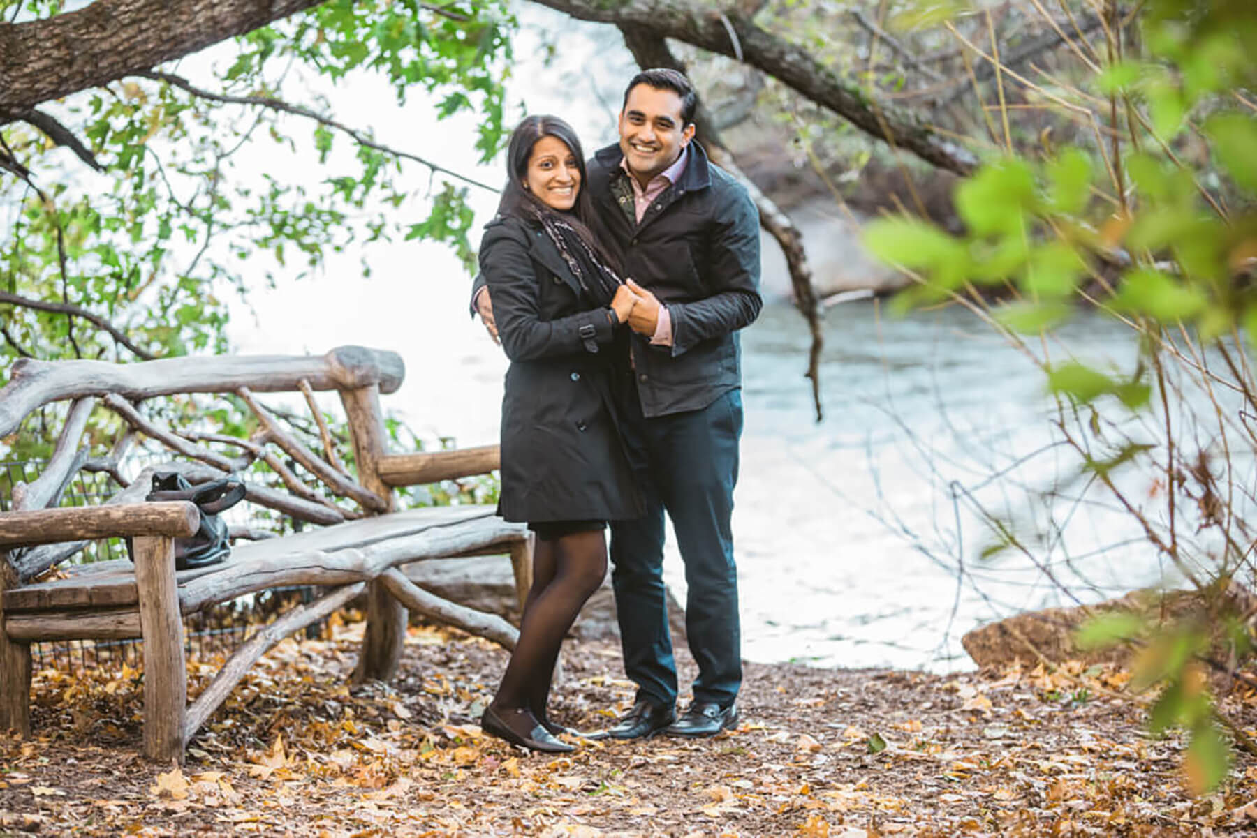 Surprise Proposal in Central Park. Sunny day and lovely couple. 5