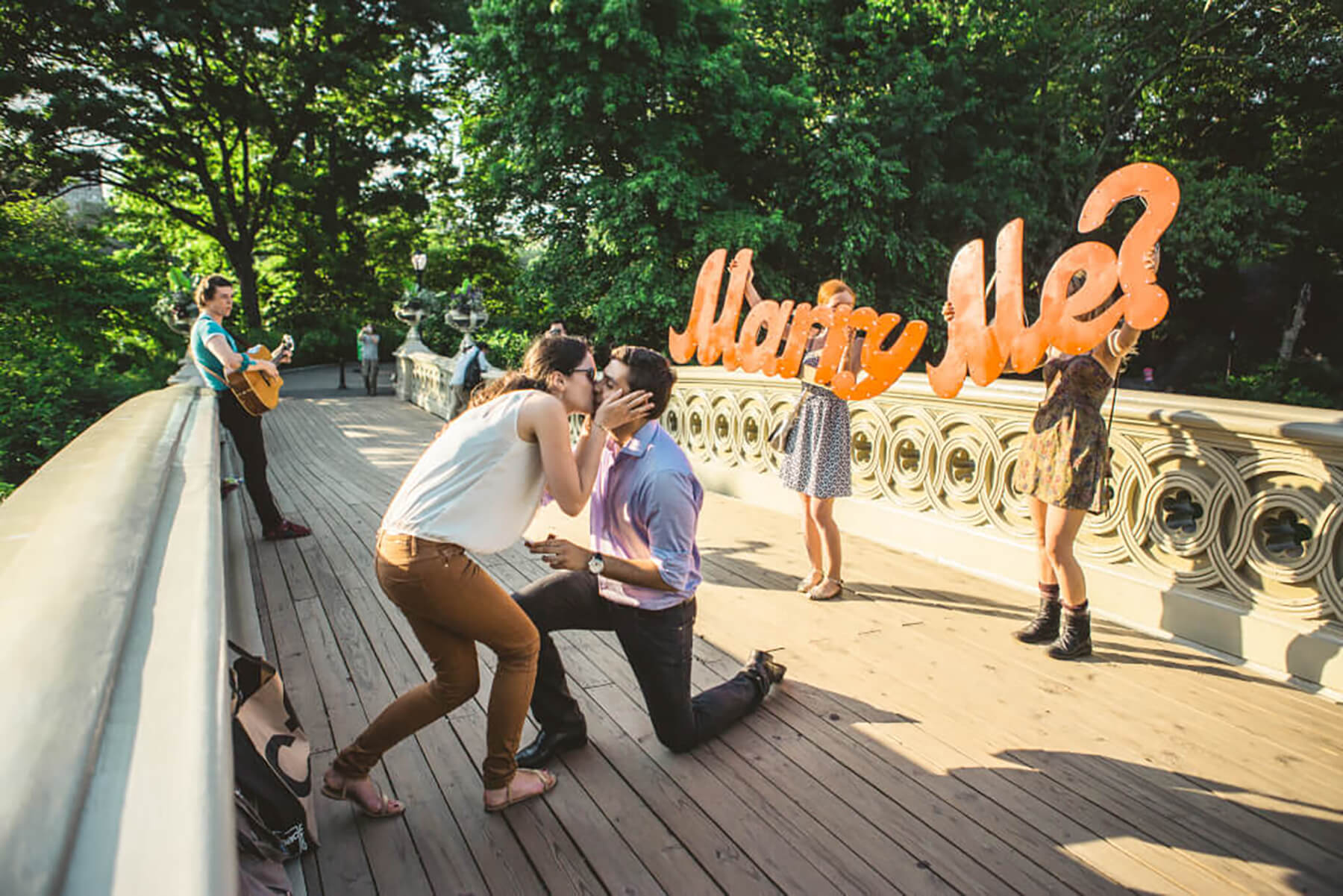 Eric and Carine Summer Proposal at the Bow Bridge 5