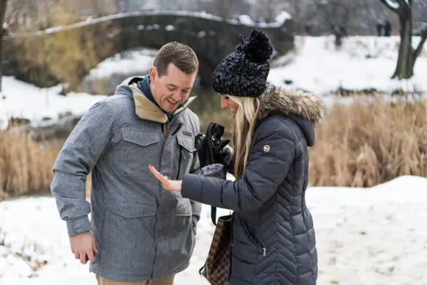 Vanessa and Shane's proposal at Gapstow Bridge, Central Park 5