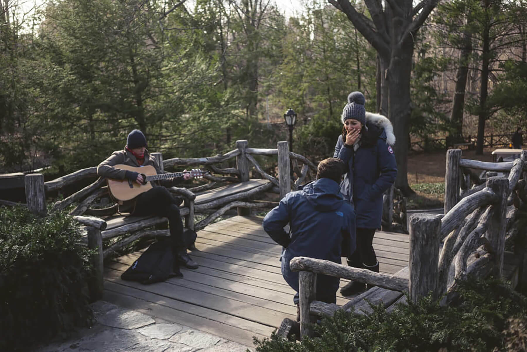 Surprise Proposal At The Shakespeare Garden With Secret Musician and Family 4