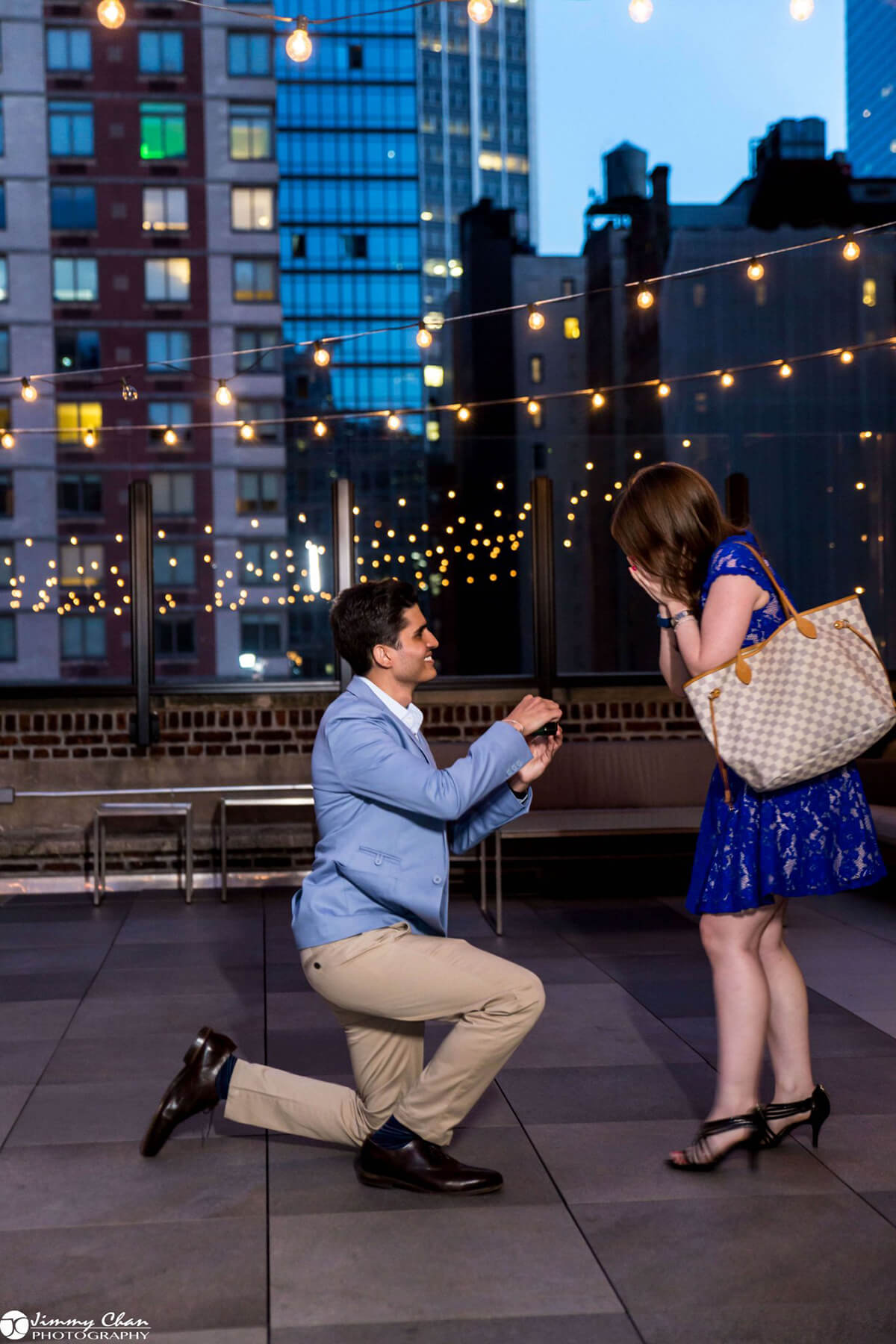 Karan and Lydia Surprise Proposal on a Private Rooftop 3