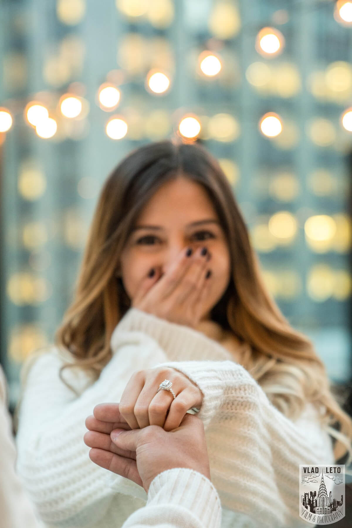 New York rooftop surprise proposal for the Floridian couple. 3