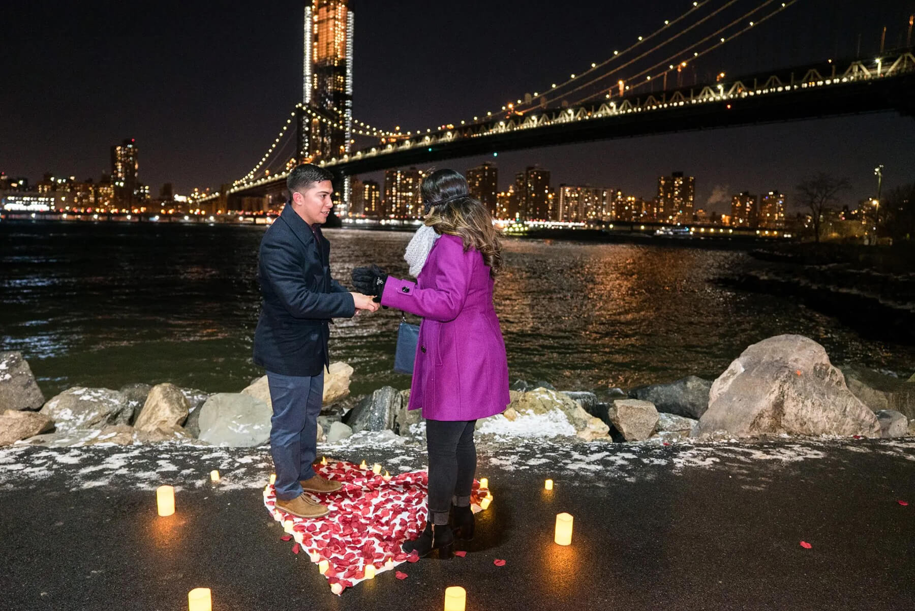 Surprise proposal by the Brooklyn Bridge 4