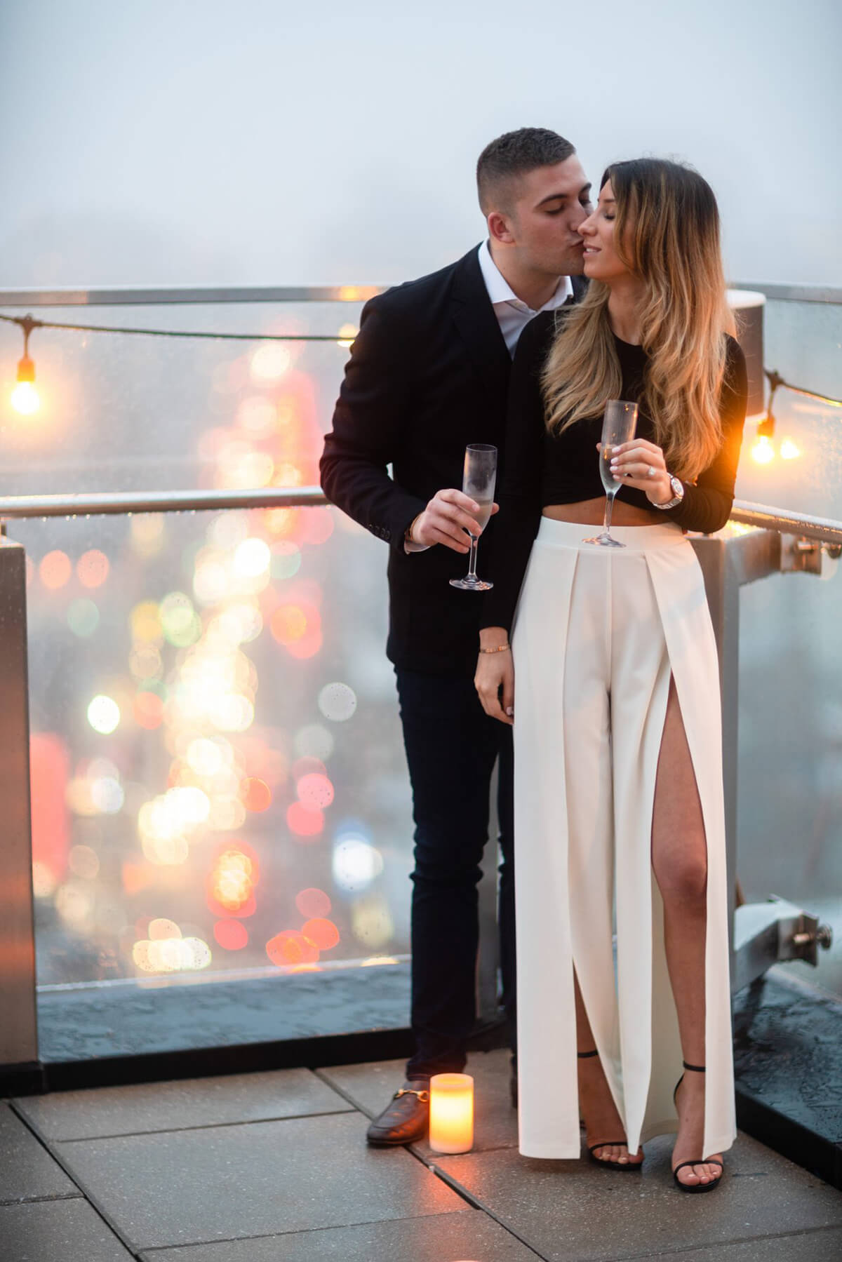 Jessica and Alessandro Engagement On The Dreamy Rooftop. 3