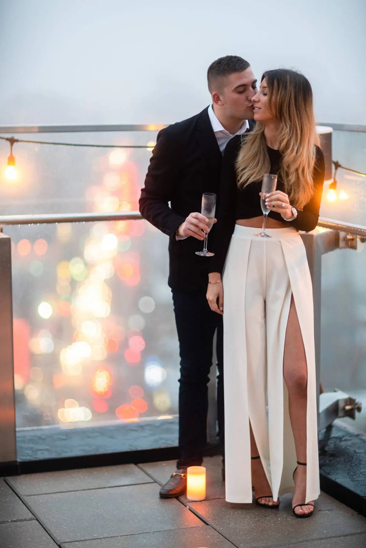 Jessica and Alessandro Engagement On The Dreamy Rooftop. 3