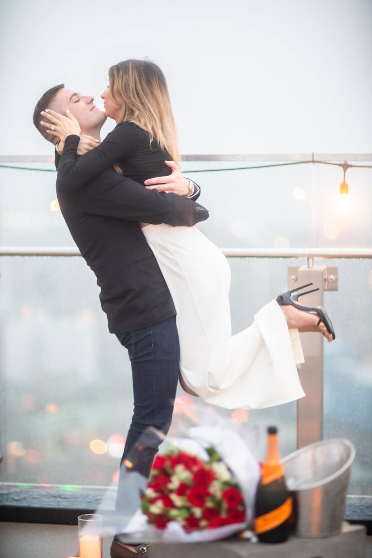 Jessica and Alessandro Engagement On The Dreamy Rooftop. 4