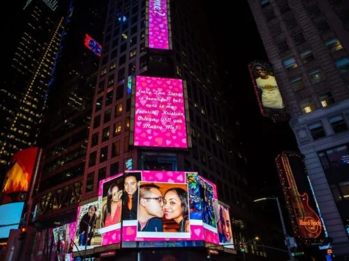 Times Square Billboard Marriage Proposal