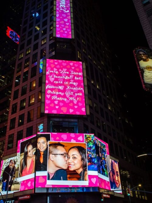 Times Square Billboard Marriage Proposal