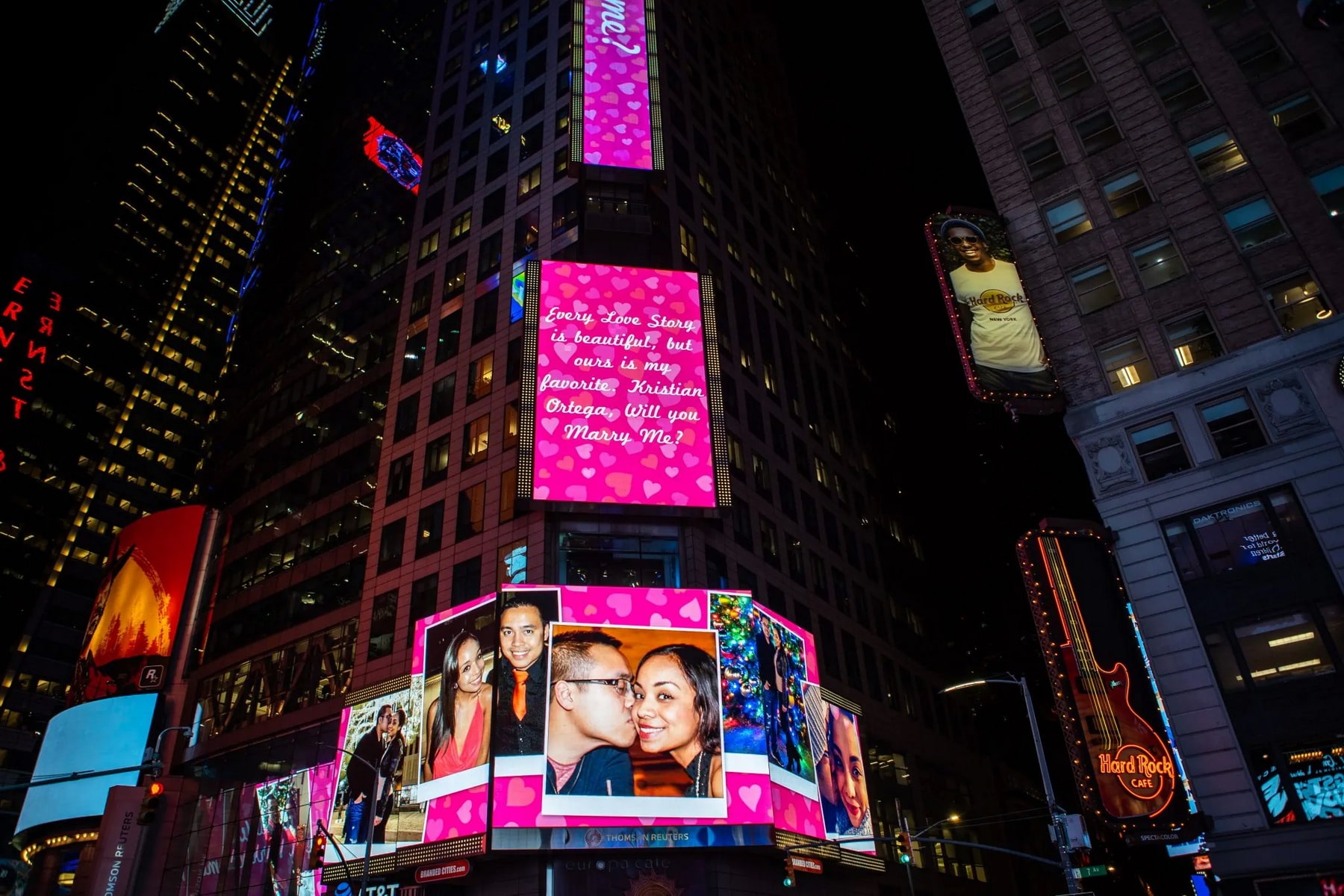 Times Square Billboard Marriage Proposal