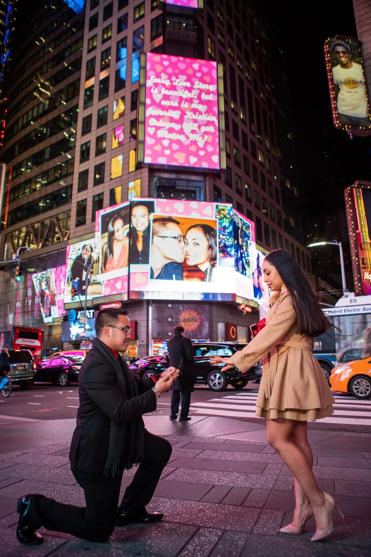 Times Square Billboard Marriage Proposal