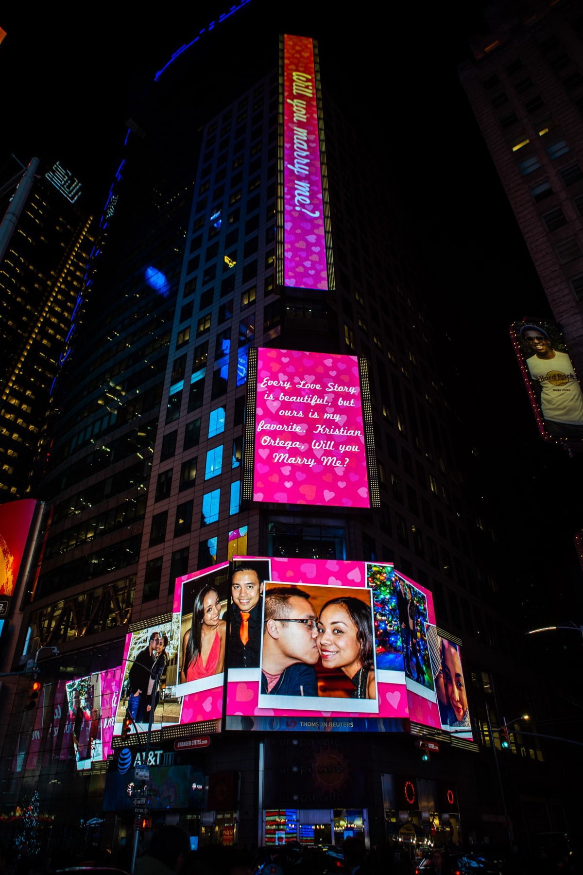 Times Square Billboard Marriage Proposal