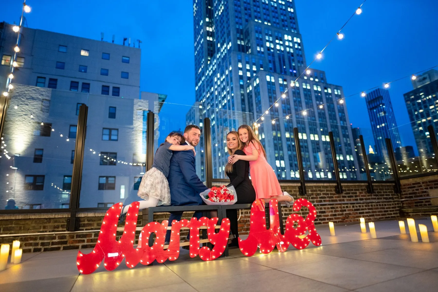 James and Samantha Rooftop Engagement