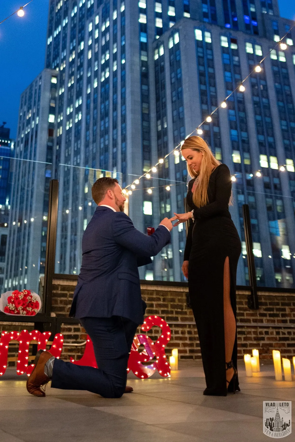 James and Samantha Rooftop Engagement