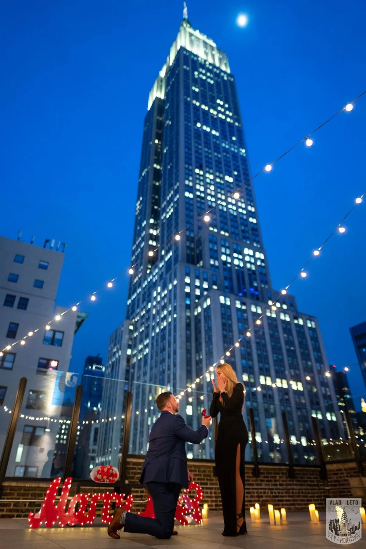 James and Samantha Rooftop Engagement