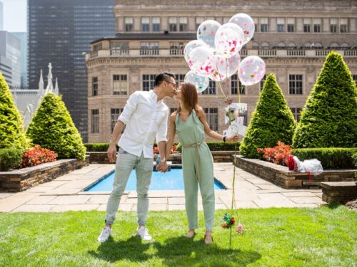 Rooftop Garden Surprise Engagement