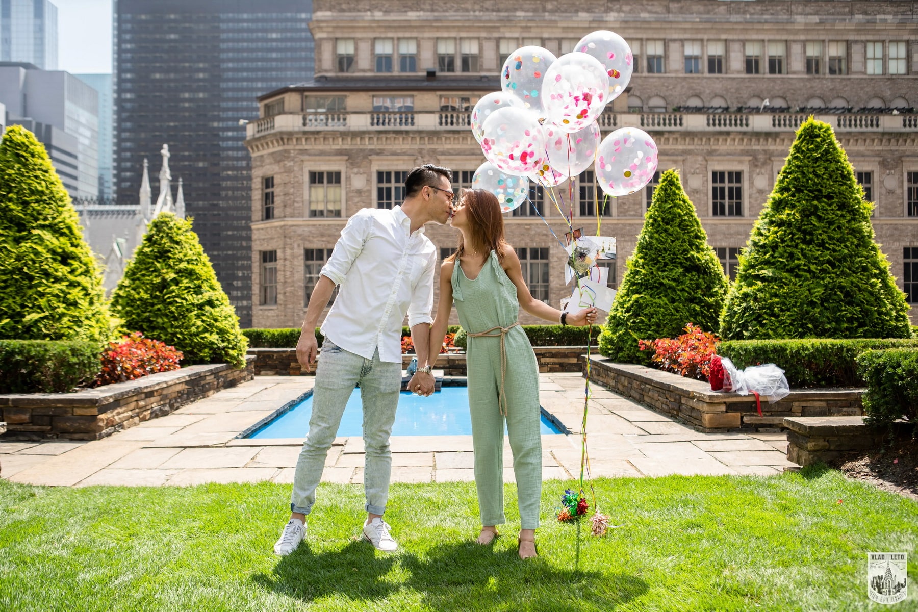 Rooftop Garden Surprise Engagement