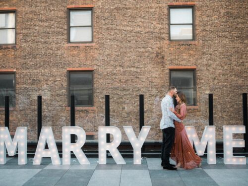 Sylvia and Justin epic engagement on a private rooftop