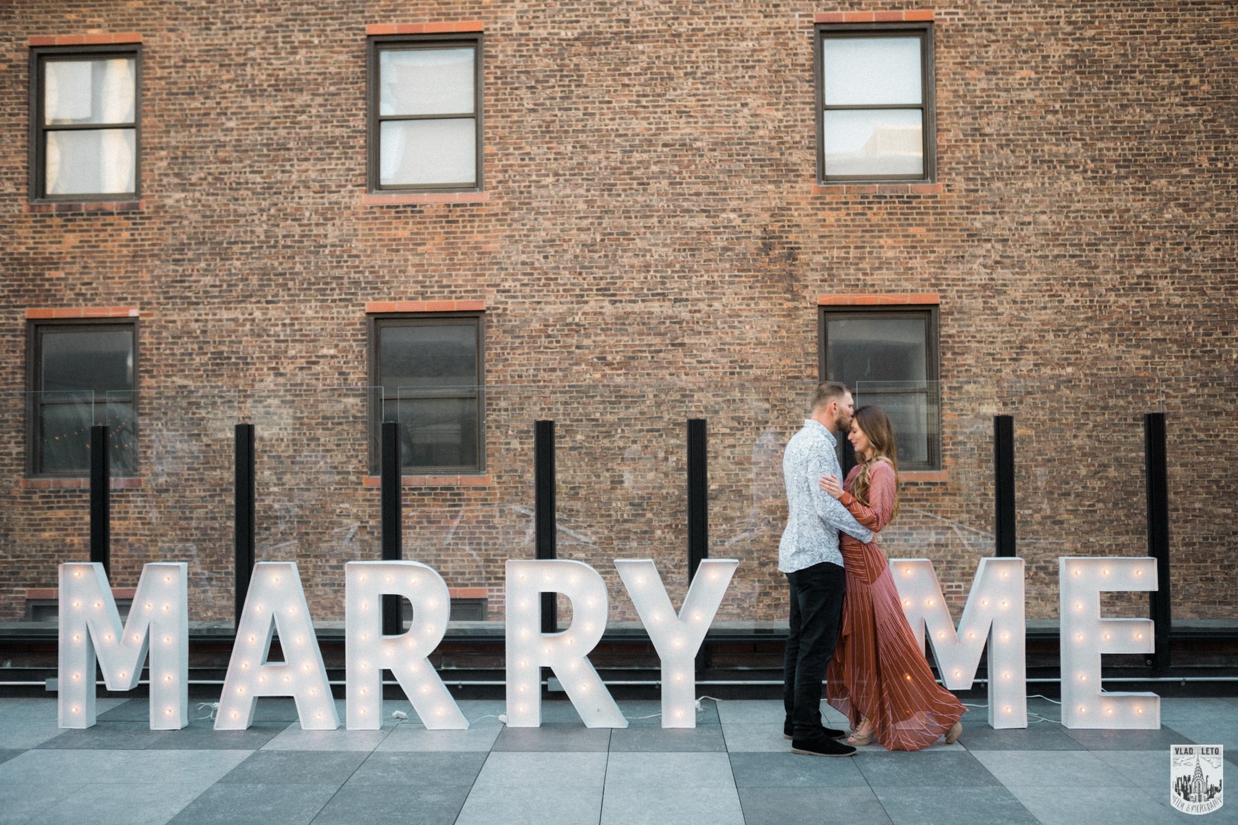 Sylvia and Justin epic engagement on a private rooftop