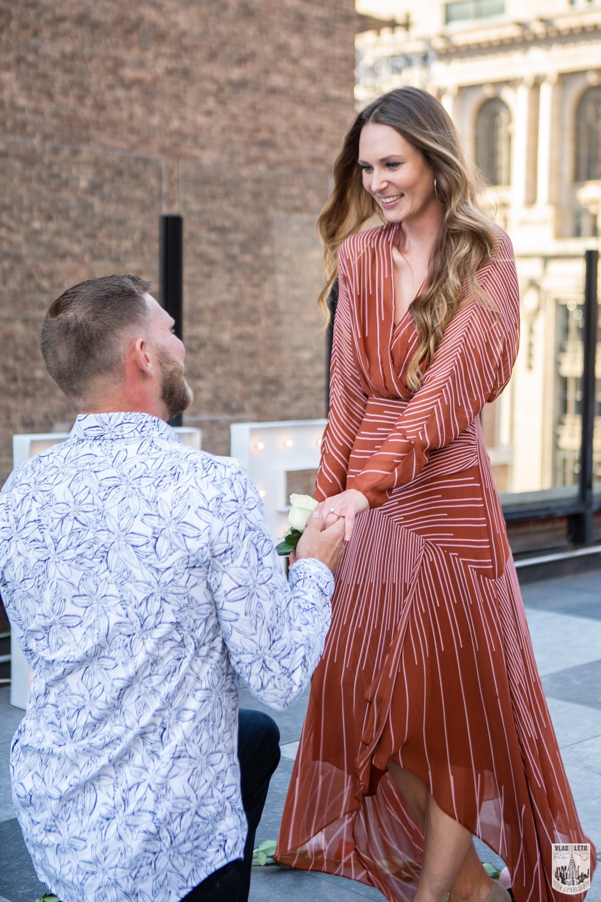 Sylvia and Justin epic engagement on a private rooftop