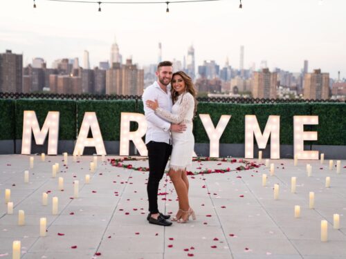 Jason and Elena private Brooklyn rooftop proposal