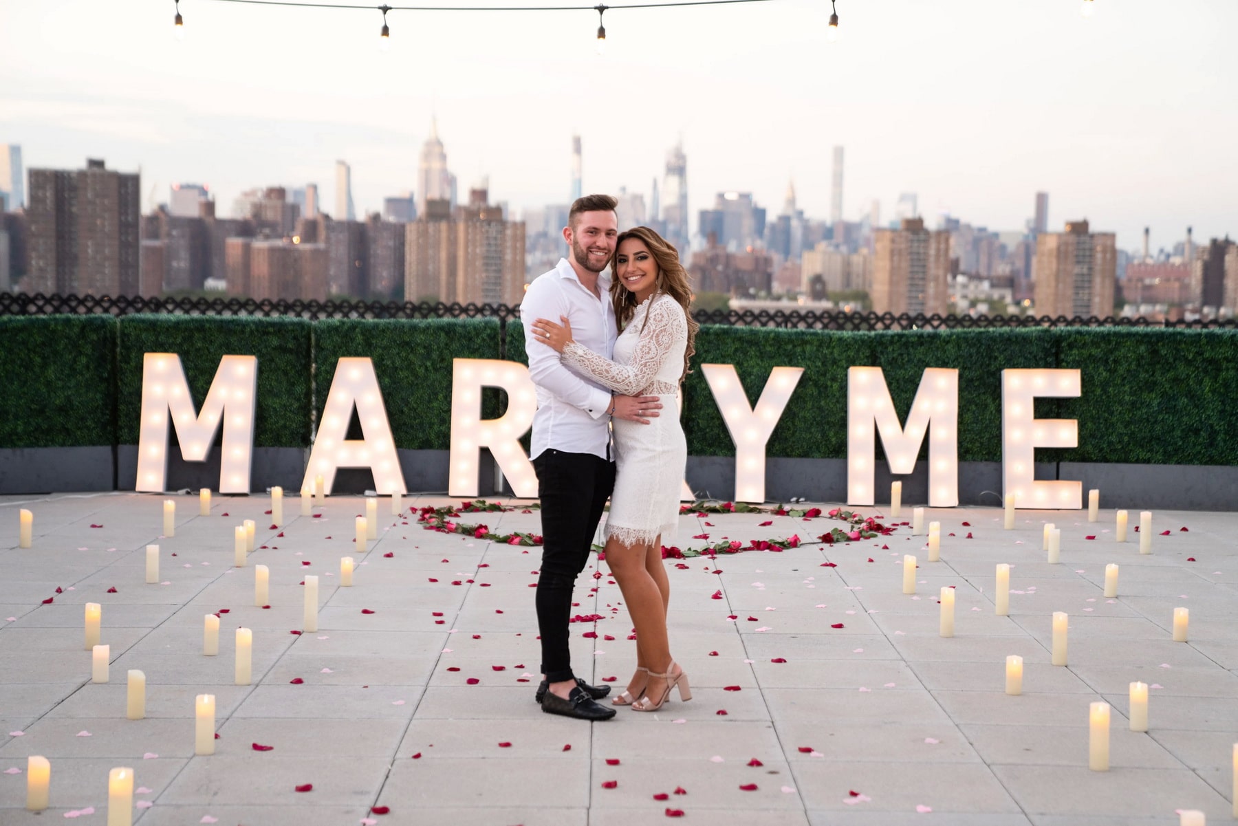 Jason and Elena private Brooklyn rooftop proposal