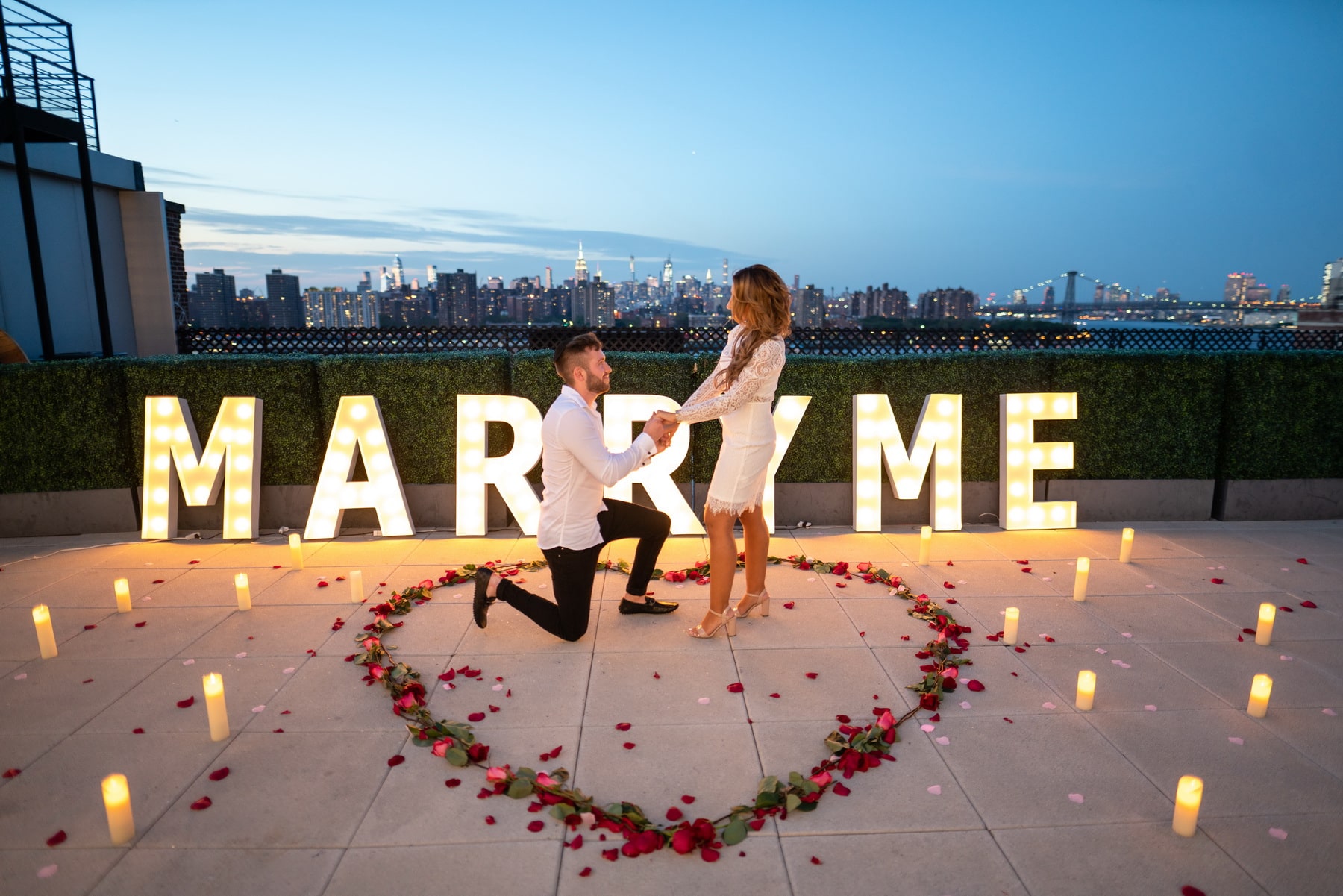 Jason and Elena private Brooklyn rooftop proposal