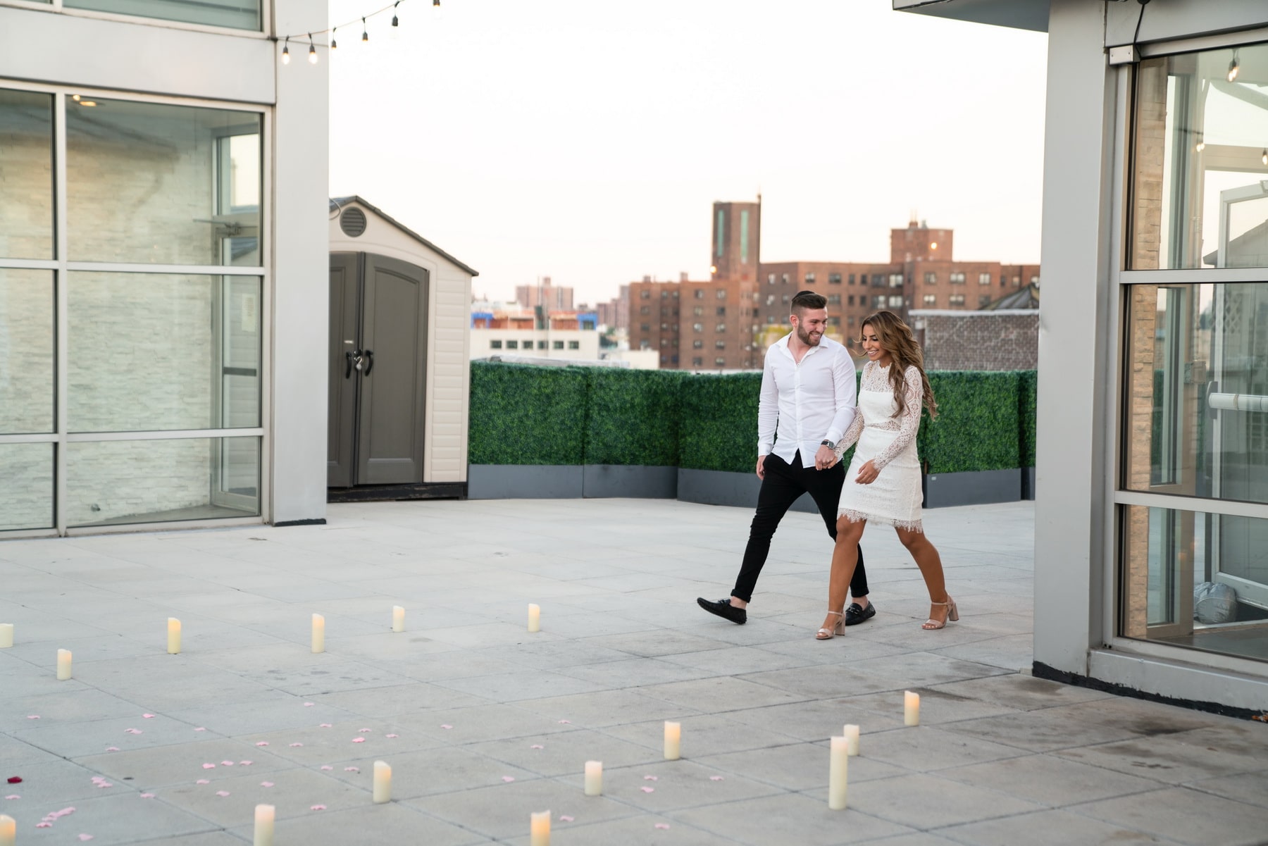 Jason and Elena private Brooklyn rooftop proposal