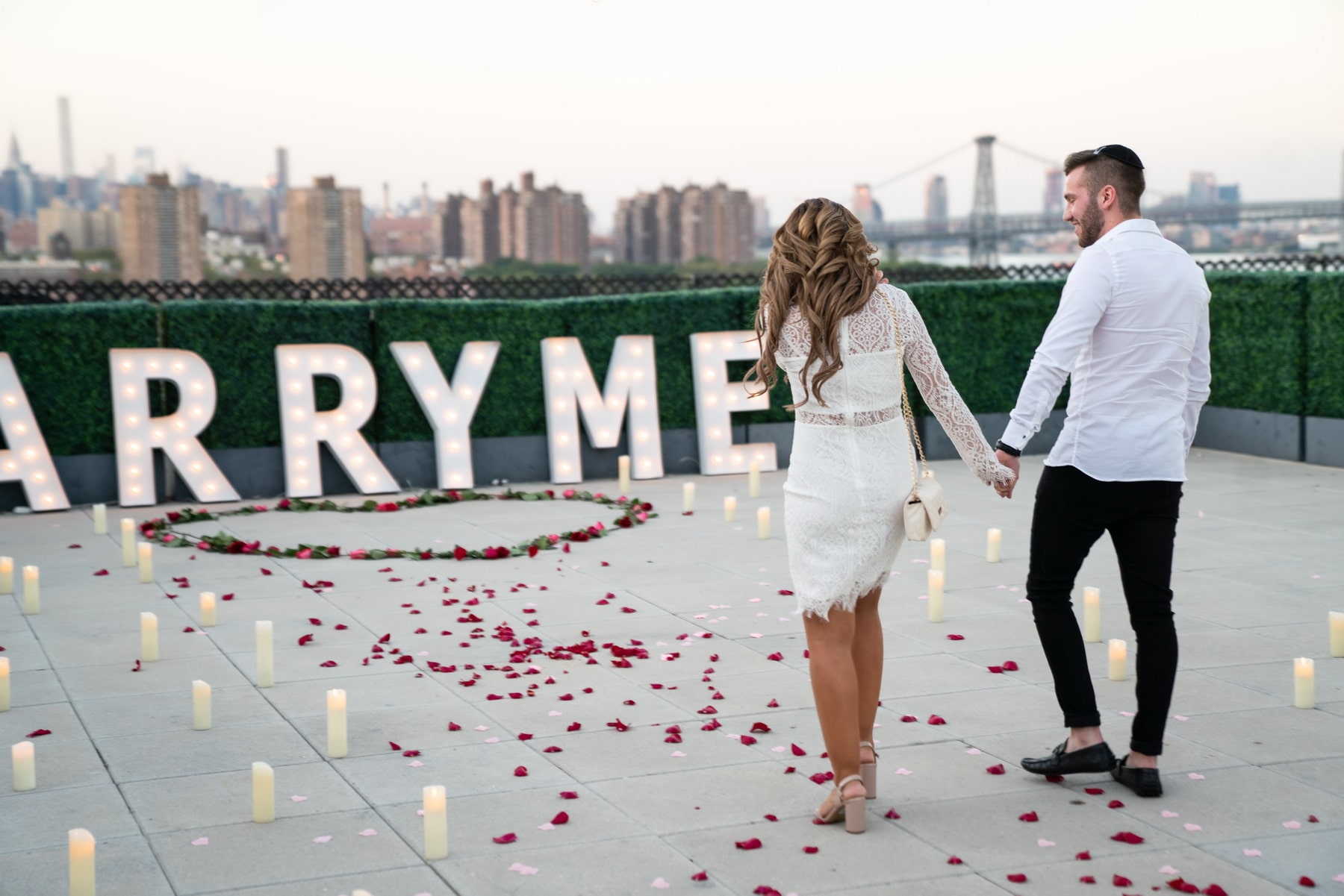 Jason and Elena private Brooklyn rooftop proposal