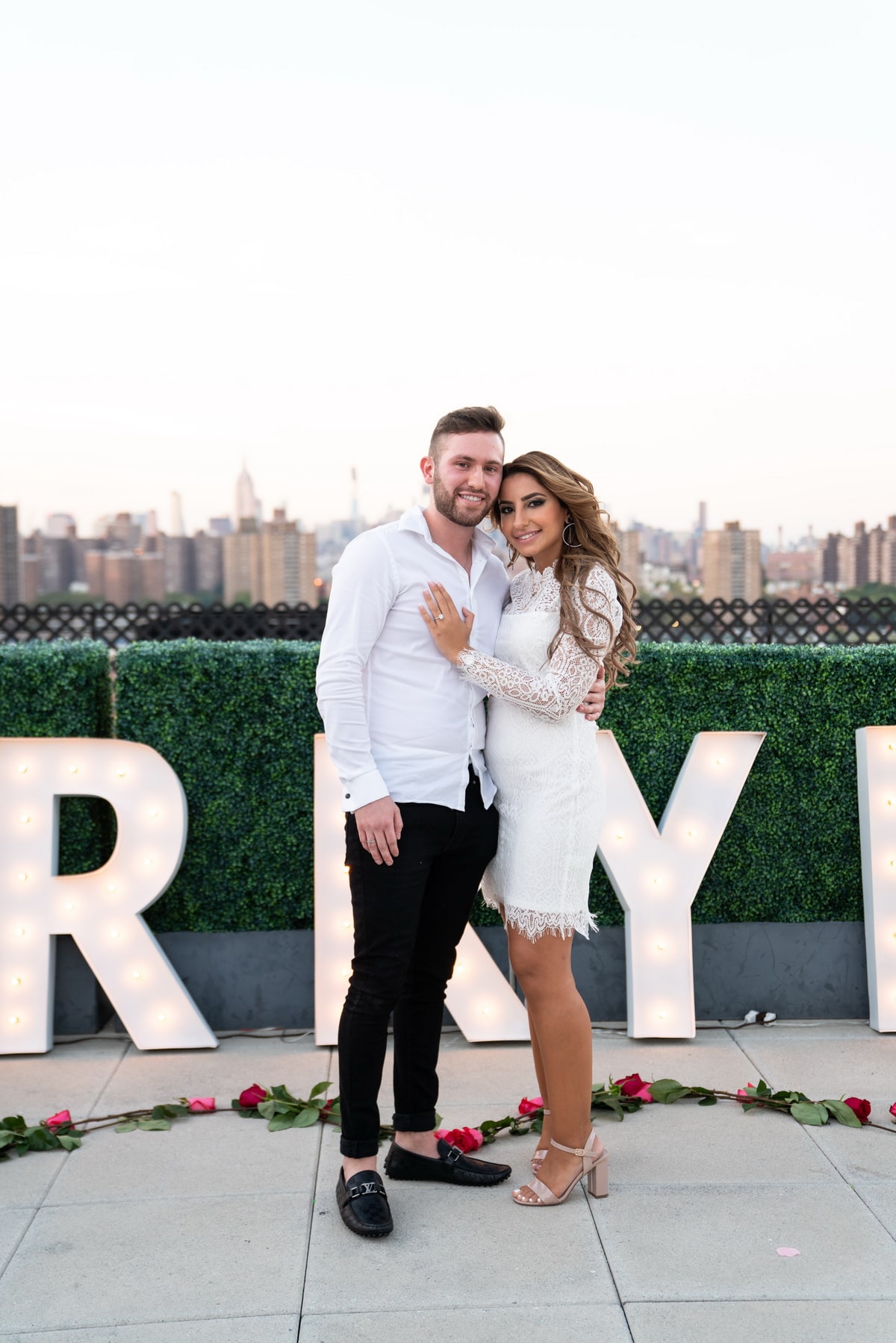 Jason and Elena private Brooklyn rooftop proposal