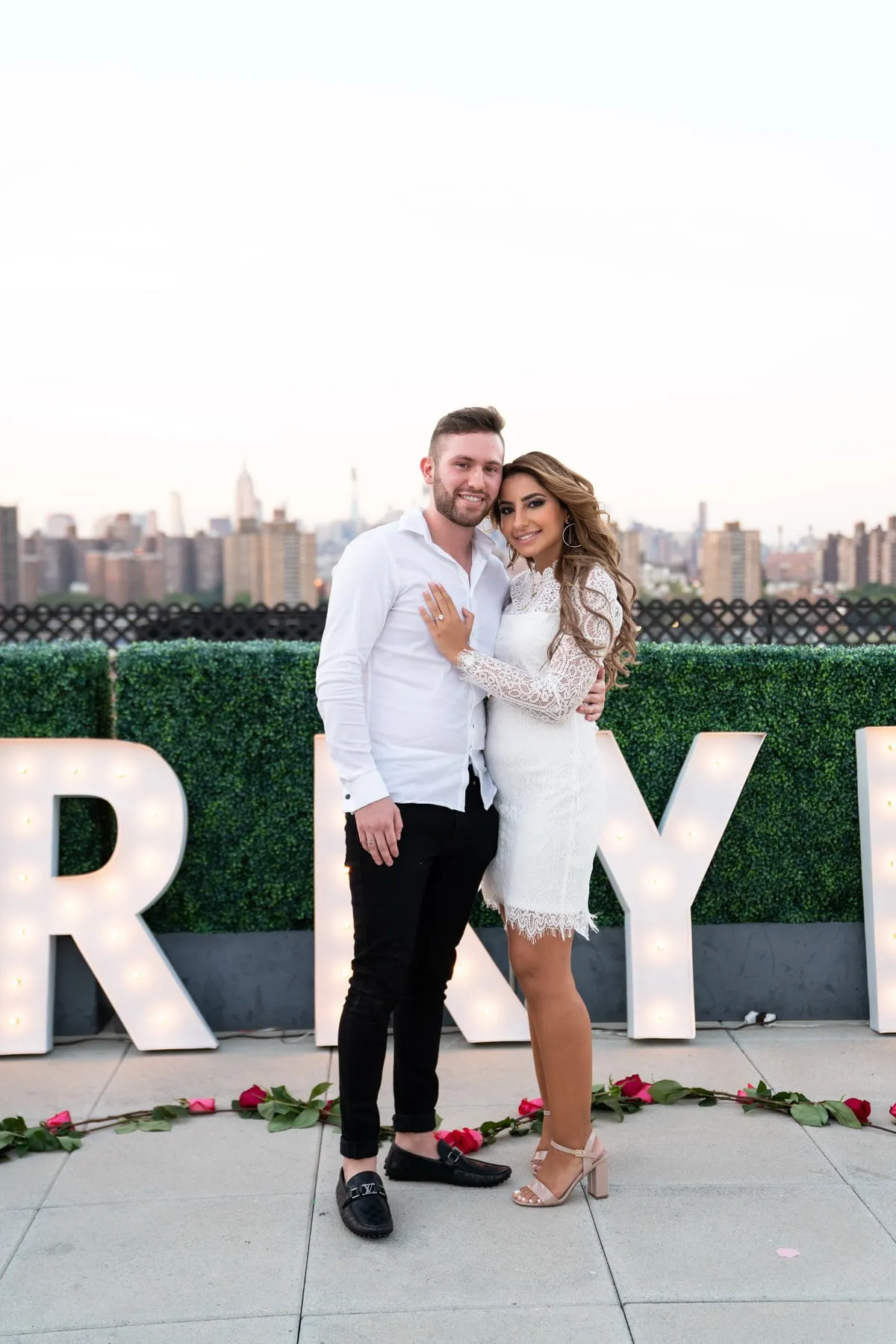 Jason and Elena private Brooklyn rooftop proposal