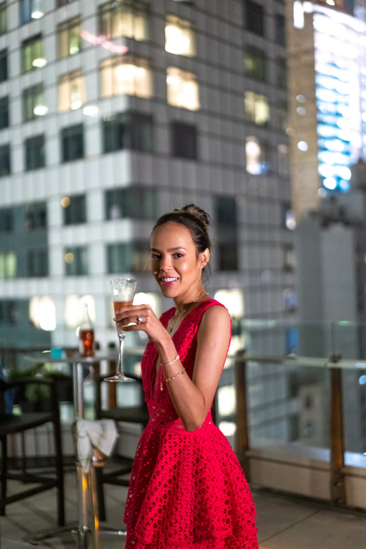 Stunning rooftop engagement on a last day of summer