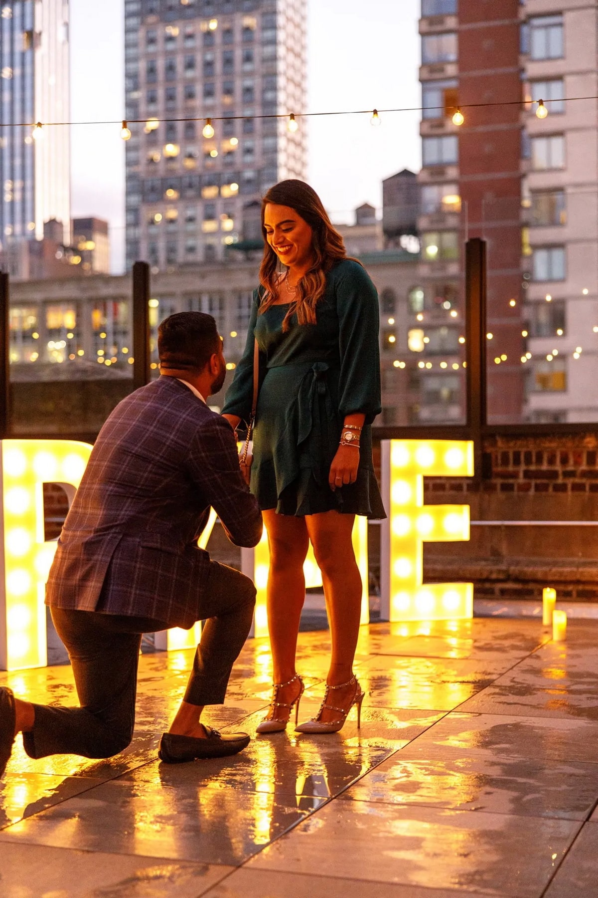 Naeem and Naqiba Rooftop Engagement