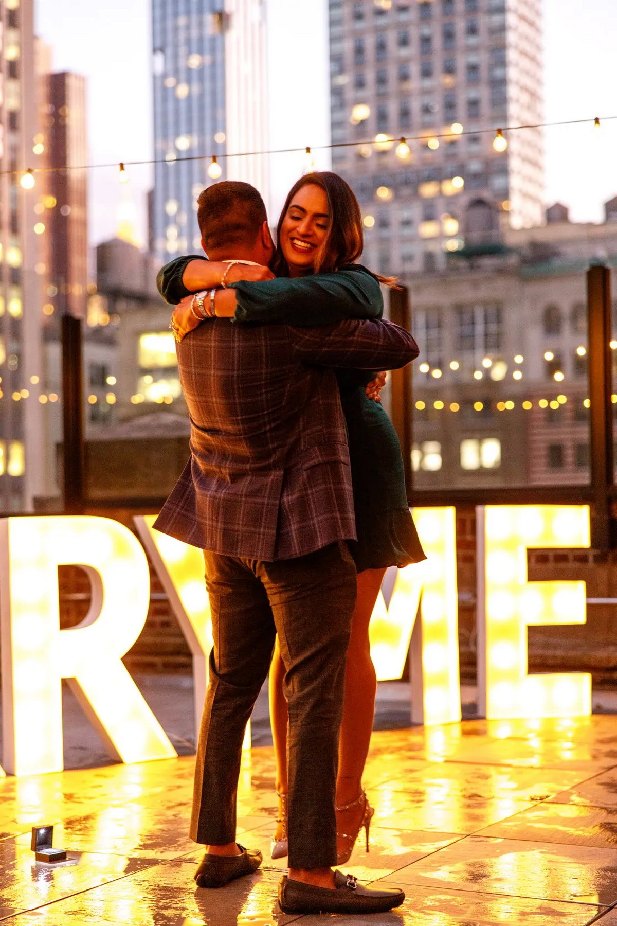 Naeem and Naqiba Rooftop Engagement