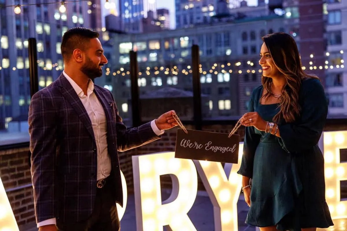 Naeem and Naqiba Rooftop Engagement