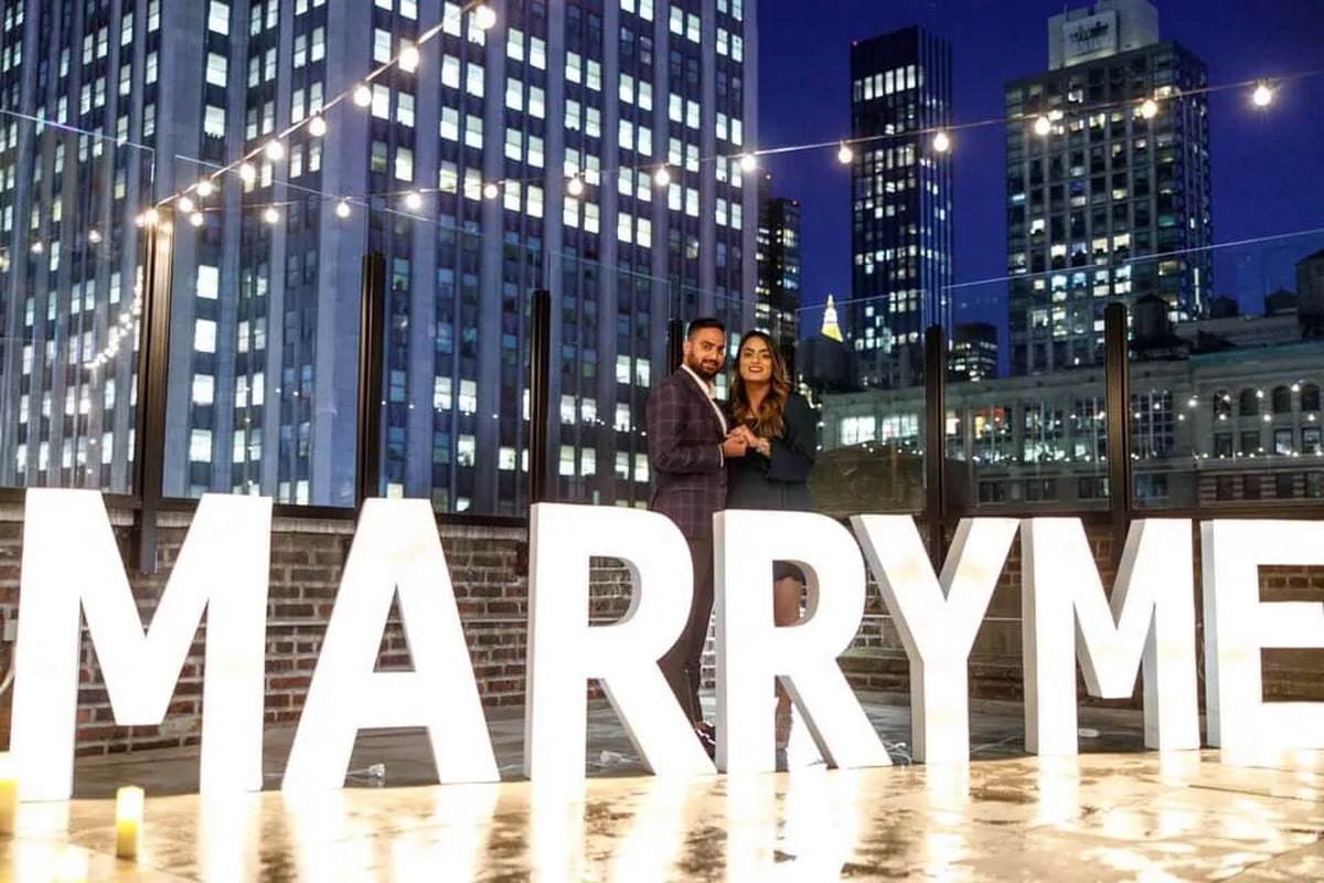 Naeem and Naqiba Rooftop Engagement