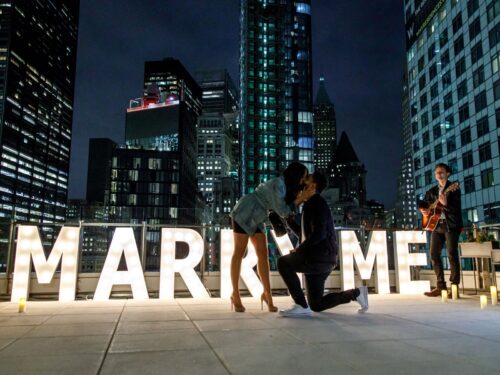 Surprise Marriage Proposal With the Gigantic Marry Me sign