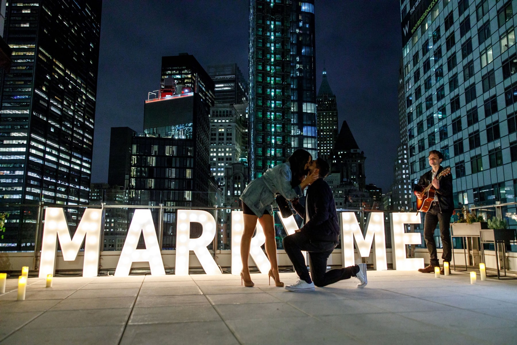 Surprise Marriage Proposal With the Gigantic Marry Me sign