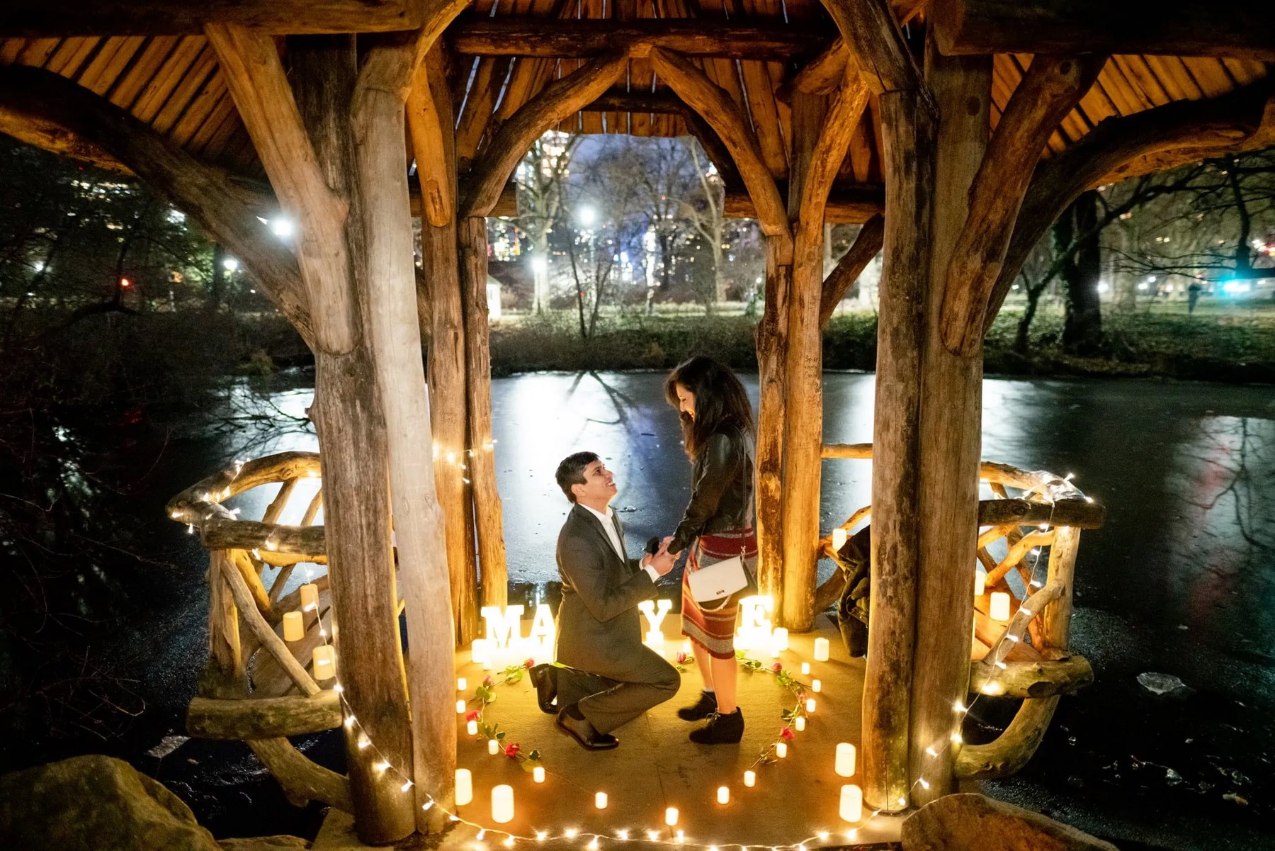 Candlelight Marriage Proposal in Central Park