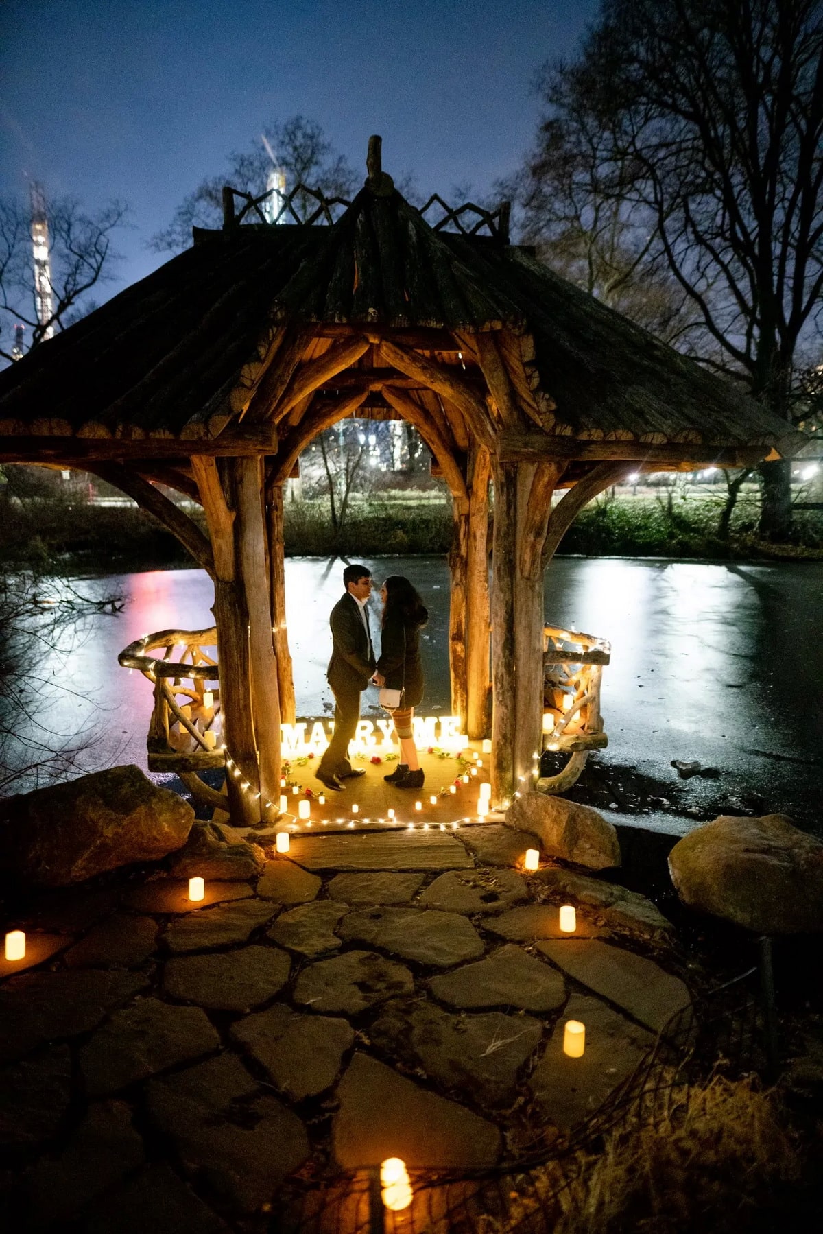 Candlelight Marriage Proposal in Central Park