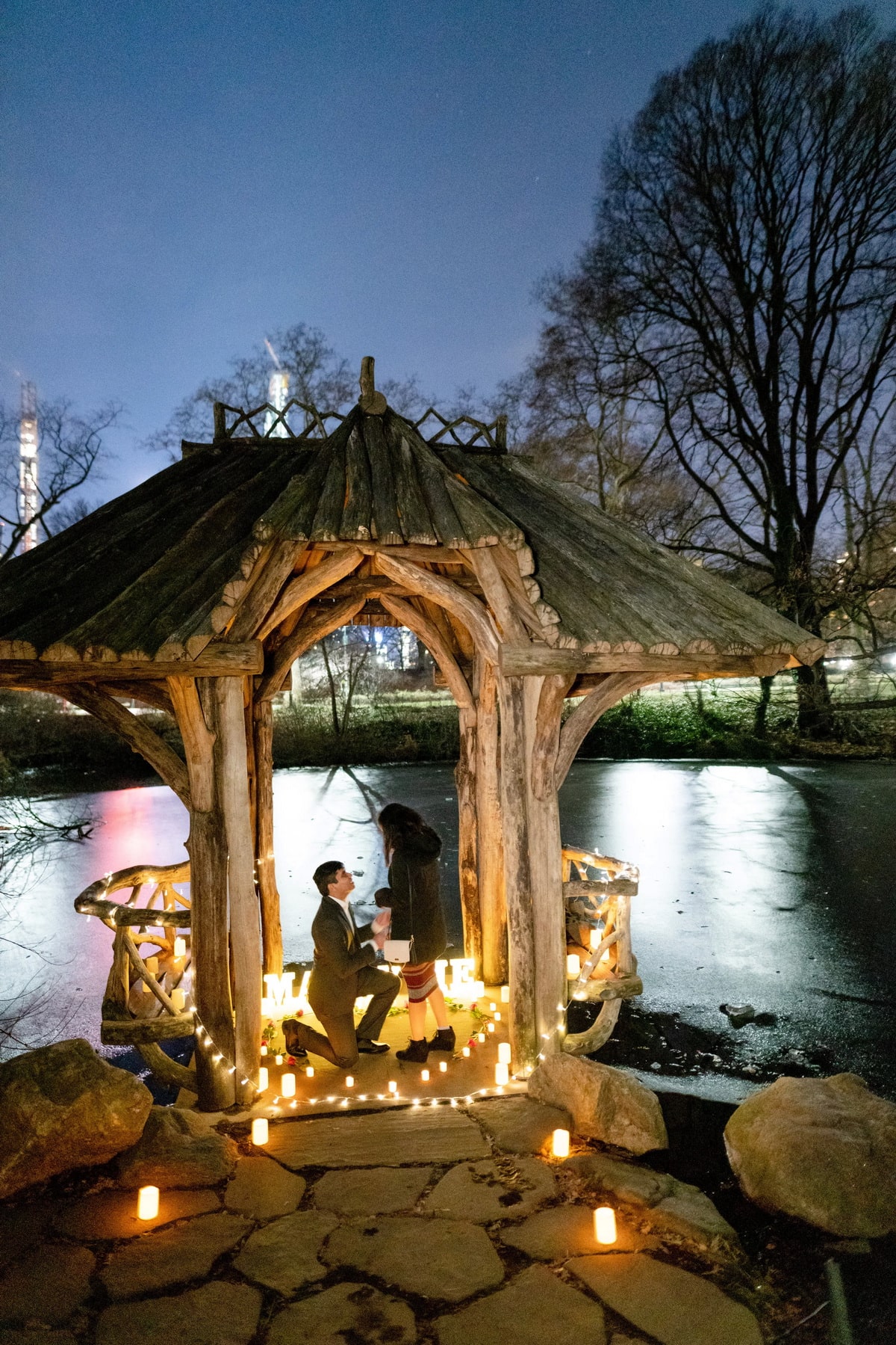 Candlelight Marriage Proposal in Central Park