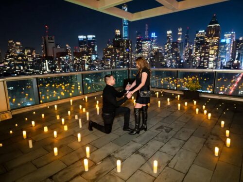 Glenda and Robbie luxury penthouse engagement in New York