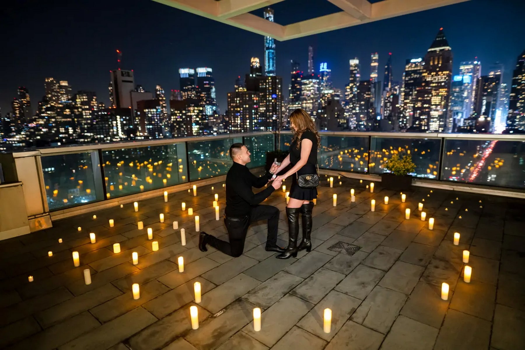 Glenda and Robbie luxury penthouse engagement in New York