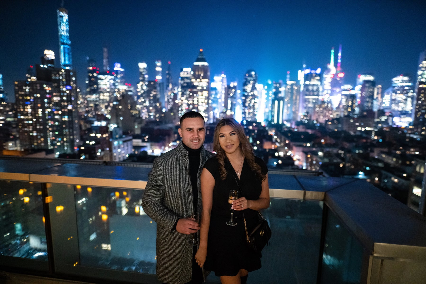 Glenda and Robbie luxury penthouse engagement in New York