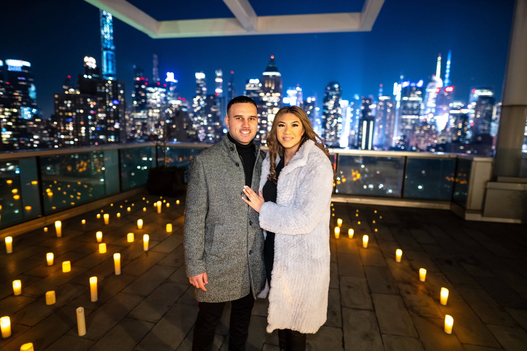 Glenda and Robbie luxury penthouse engagement in New York