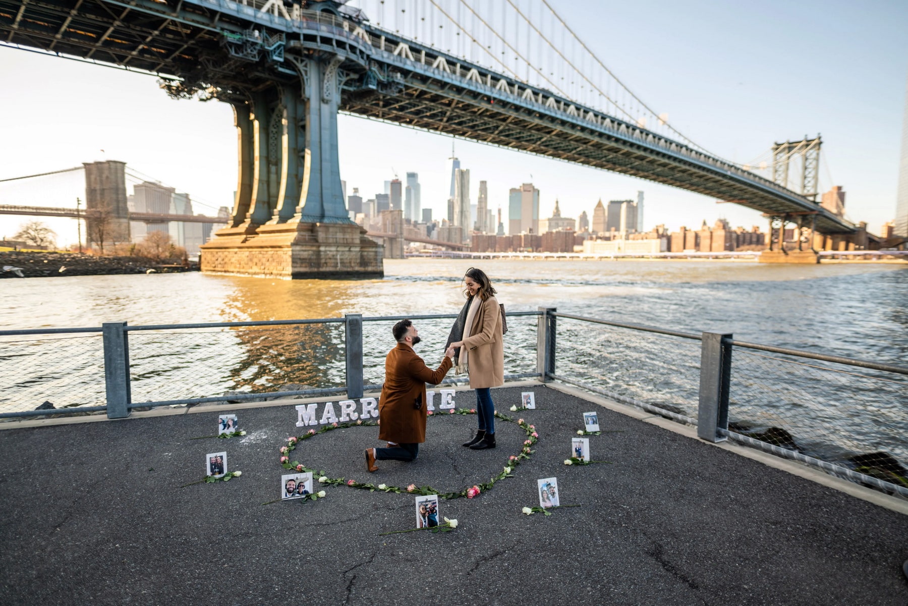 Sweet proposal by the bridge