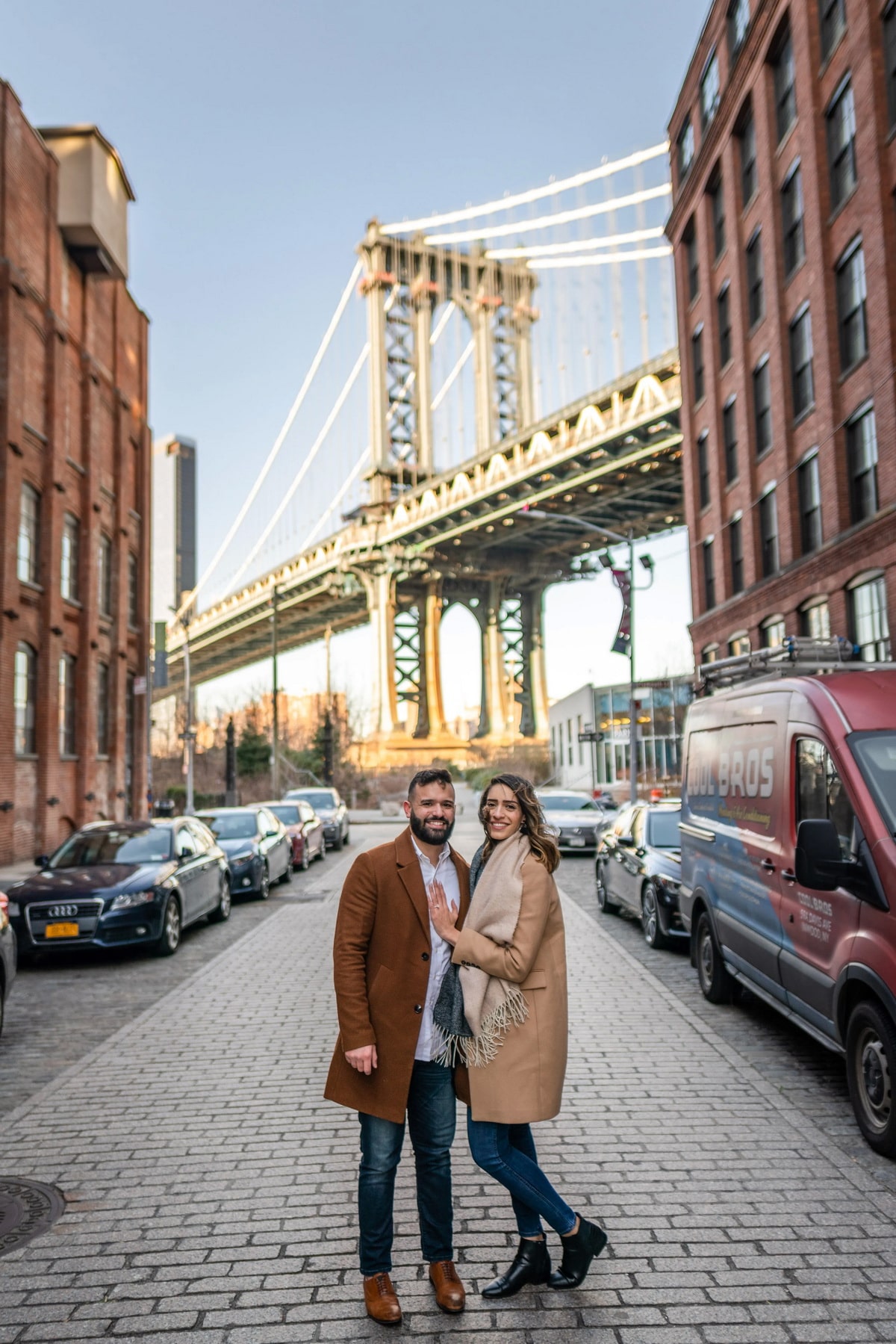 Sweet proposal by the bridge