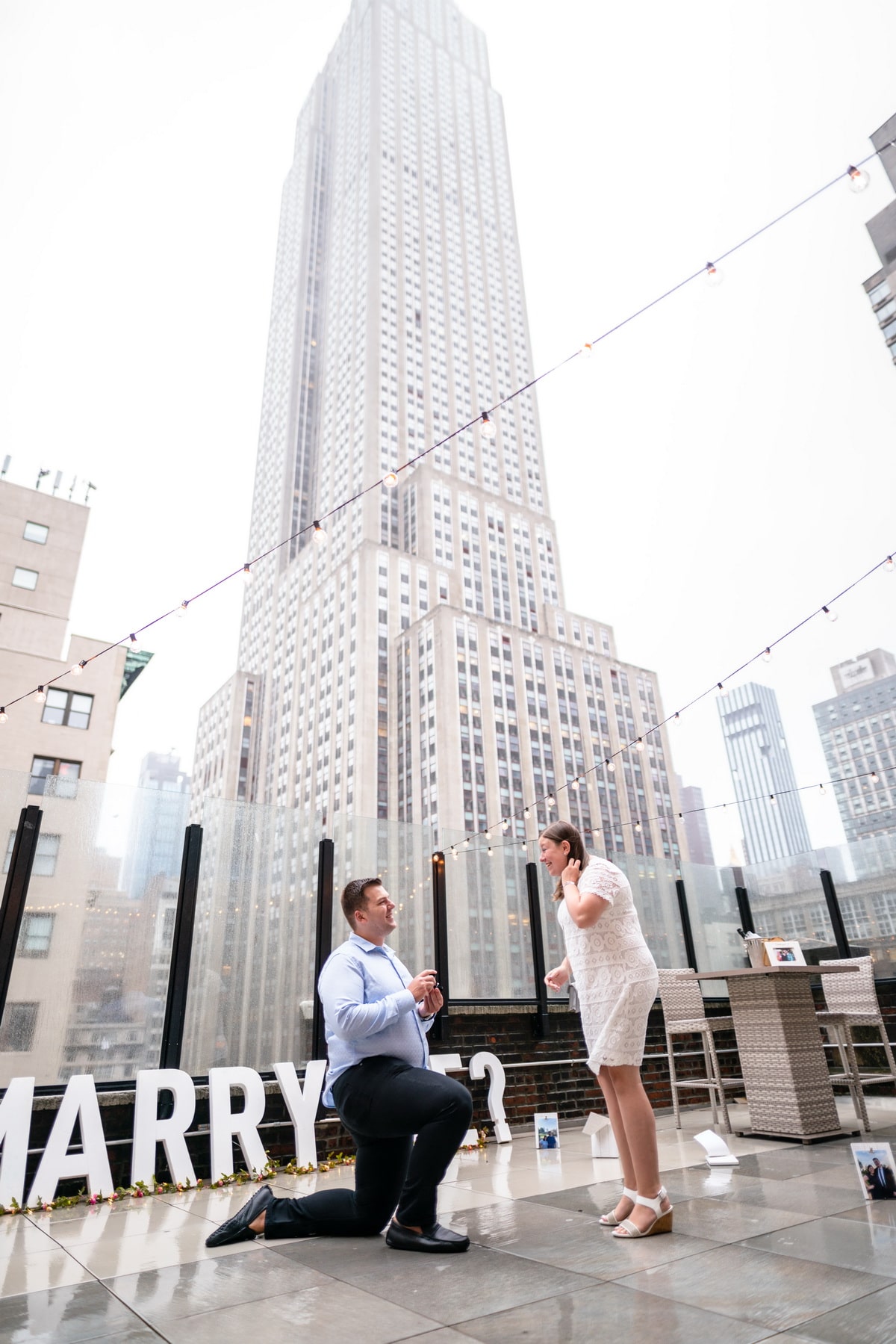 From our clients: Rachel and Bobby engagement on a private rooftop