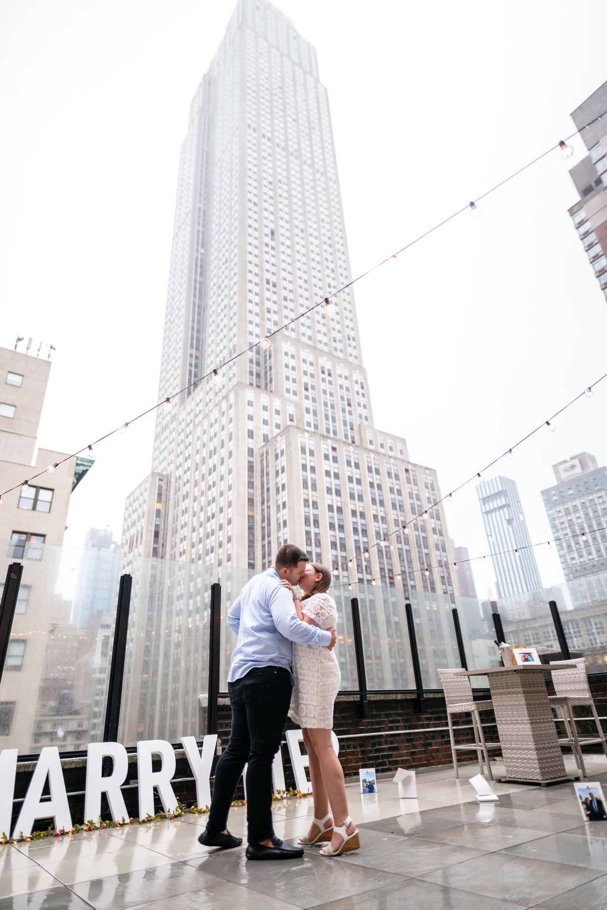 From our clients: Rachel and Bobby engagement on a private rooftop